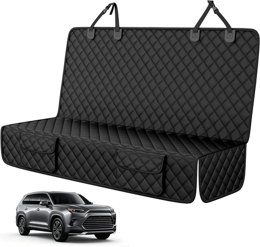 PETICON Back Seat Cover for SUV - Waterproof Non-Slip Dog Seat Cover for Toyota Tacoma/Jeep Grand Cherokee/Ford Explorer/Ranger/Chevrolet Colorado, Durable Scratch-Proof Bench Seat Cover for Dog