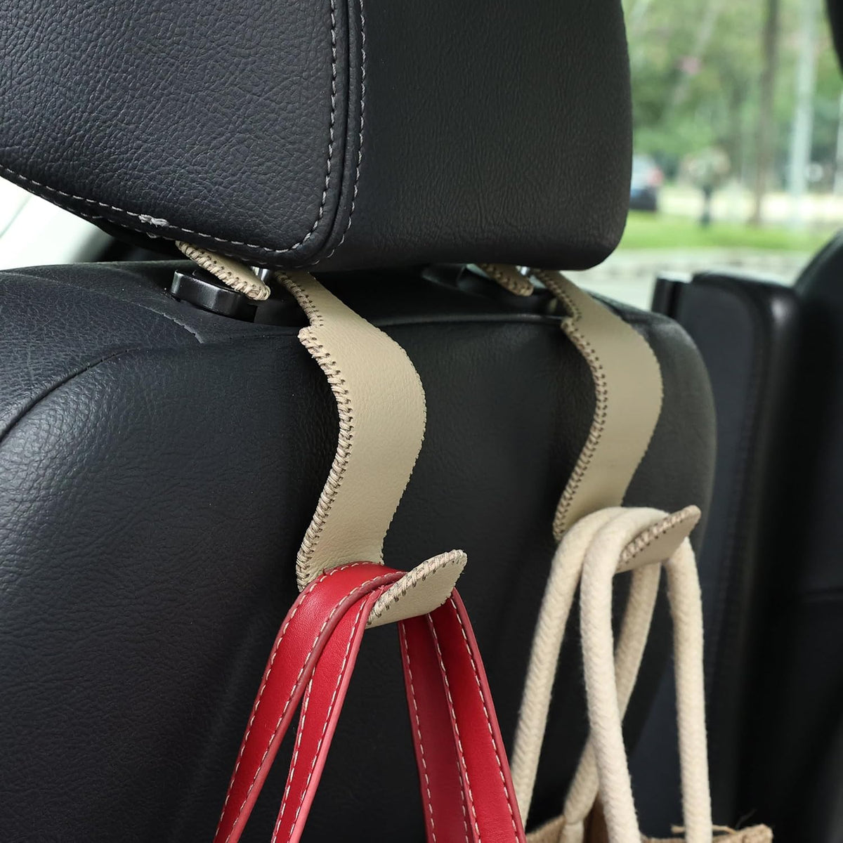 4-Pack Car Headrest Hooks Holds 55lbs Seat Storage Organizer for Bags