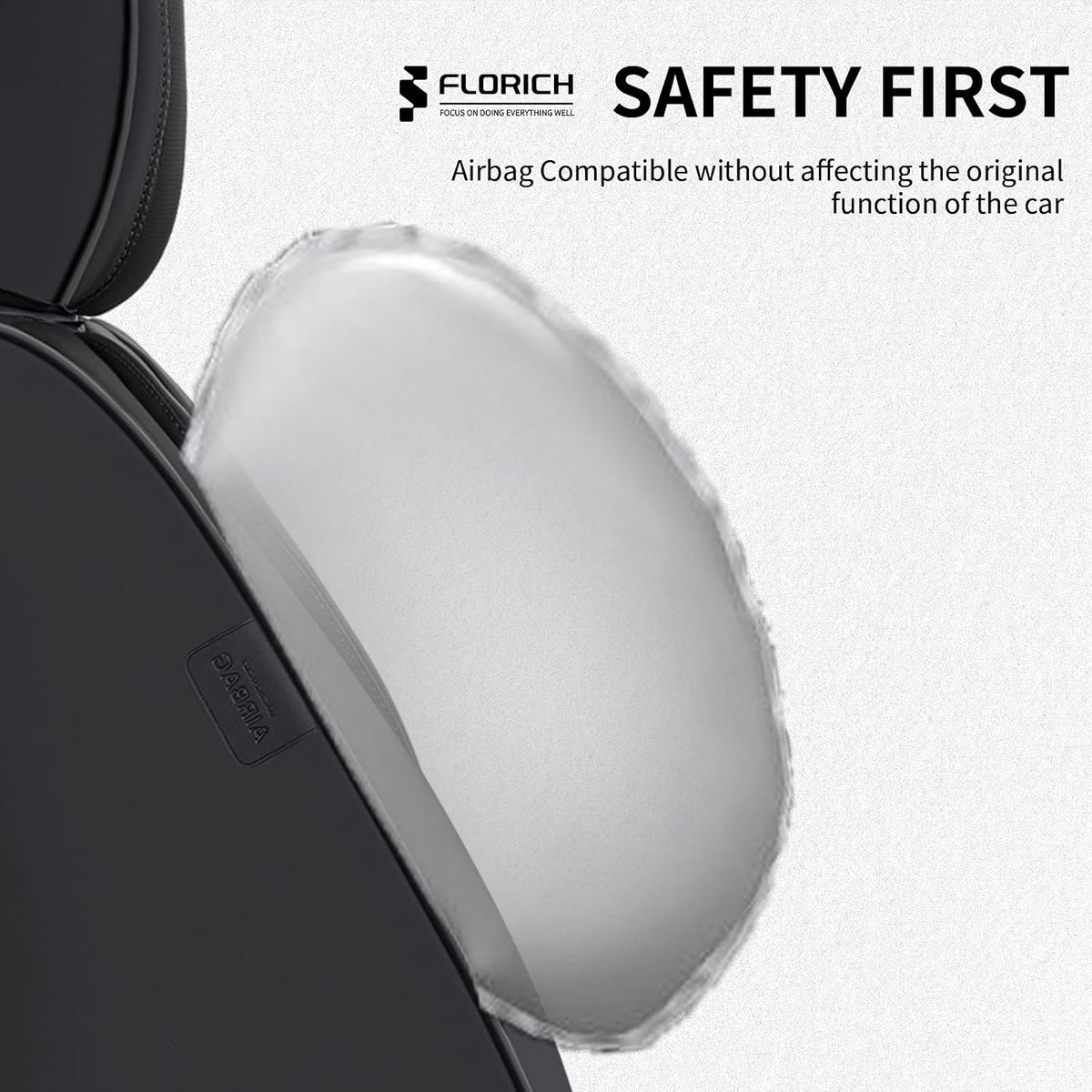 FLORICH Seat Covers, Car Seat Covers Front Seats, Luxury Nappa Leather Seat Covers, Breathable and Waterproof Car Seat Protector 2 Seat, Automotive Seat Covers Universal Fit for Most Cars-Black