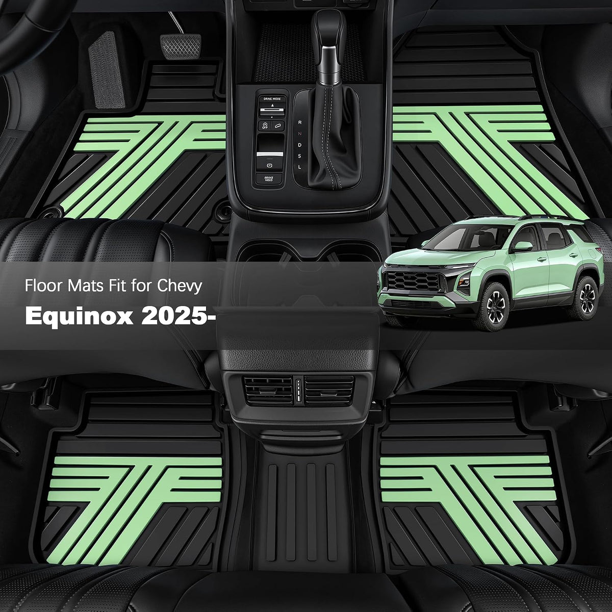 TTX LIGHTING Floor Mats for Chevy Equinox & GMC Terrain 2025-2026, Green