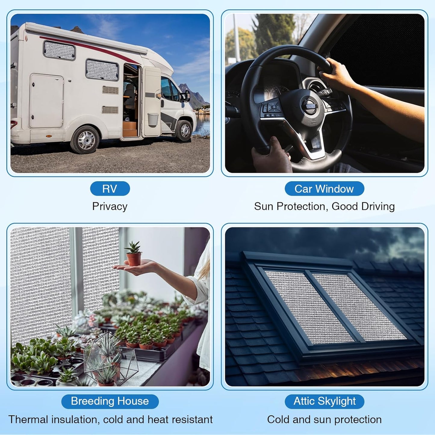 Frienda Rv Window Reflective Insulation Roll 39.4inchx6.6ft Double Aluminum Foil Heat Bubble Thermal Window Shade Door Cover Blackout for Garage Roof Travel Camper Skylight Shield