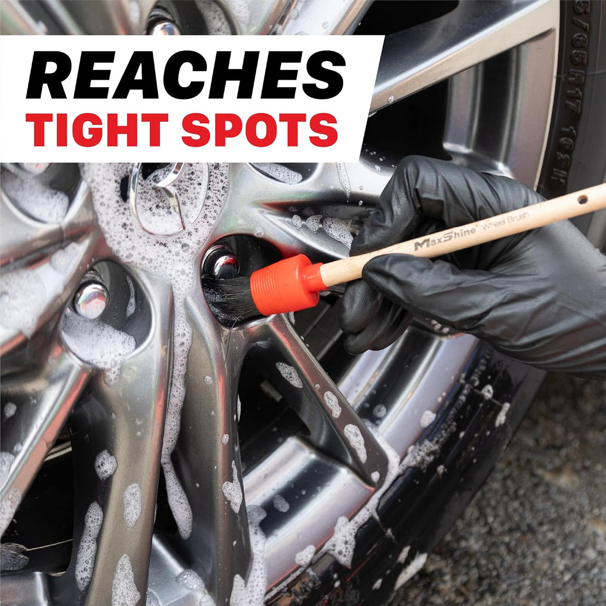 Maxshine Detailing Brushes Set (3-Piece) – Brush Width: 0.8", 1.3", 1.8" – Scratch-Free Soft Bristles, Ergonomic Grip – Versatile Car Detailing for Interior & Exterior