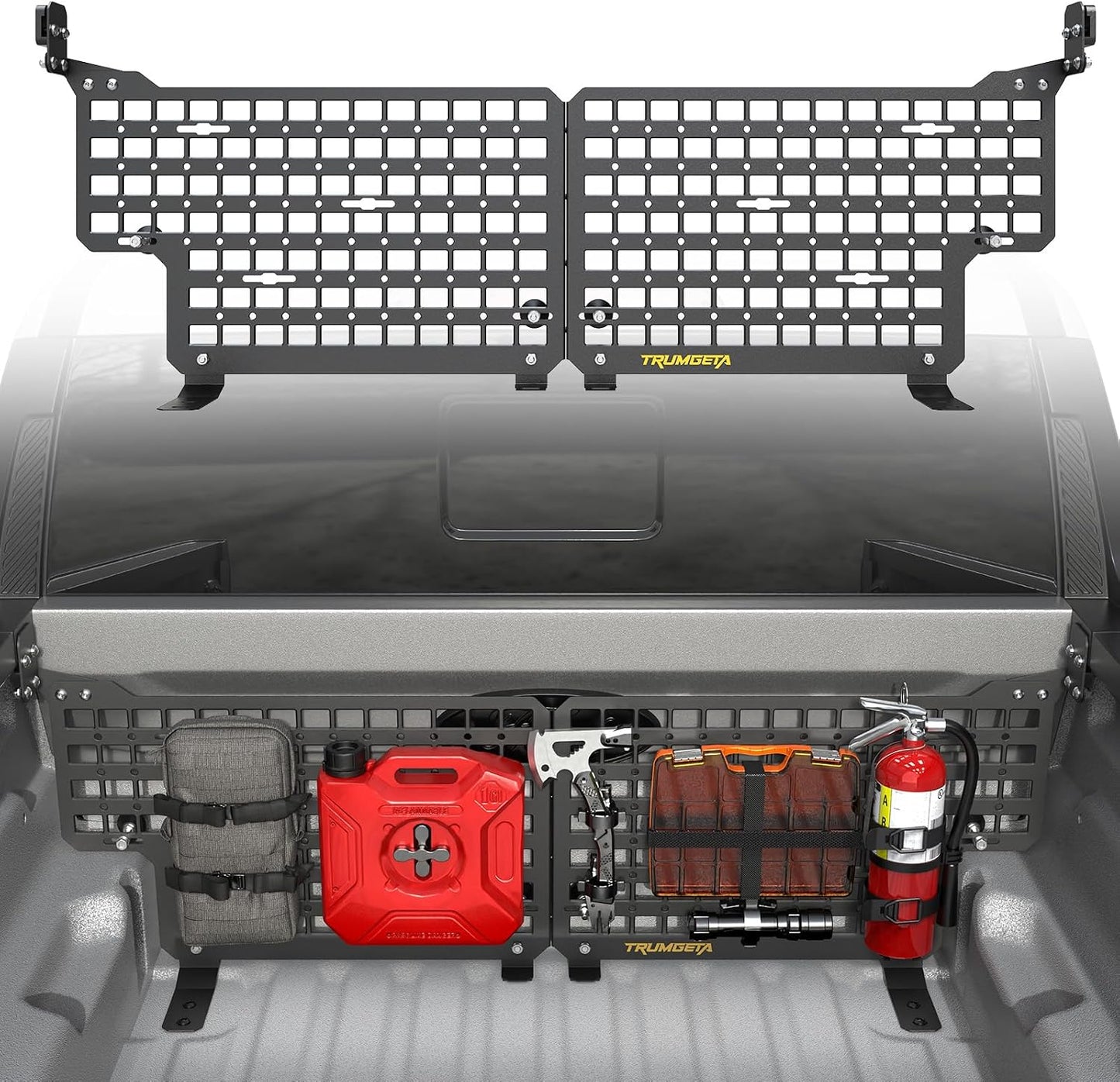Trumgeta Aluminum Front Bed MOLLE Panel Fit for 2022–2026 Ford Maverick, No-Drill Installation, Heavy-Duty Truck Bed Organizer Storage Rack System for Tools and Outdoor Gear