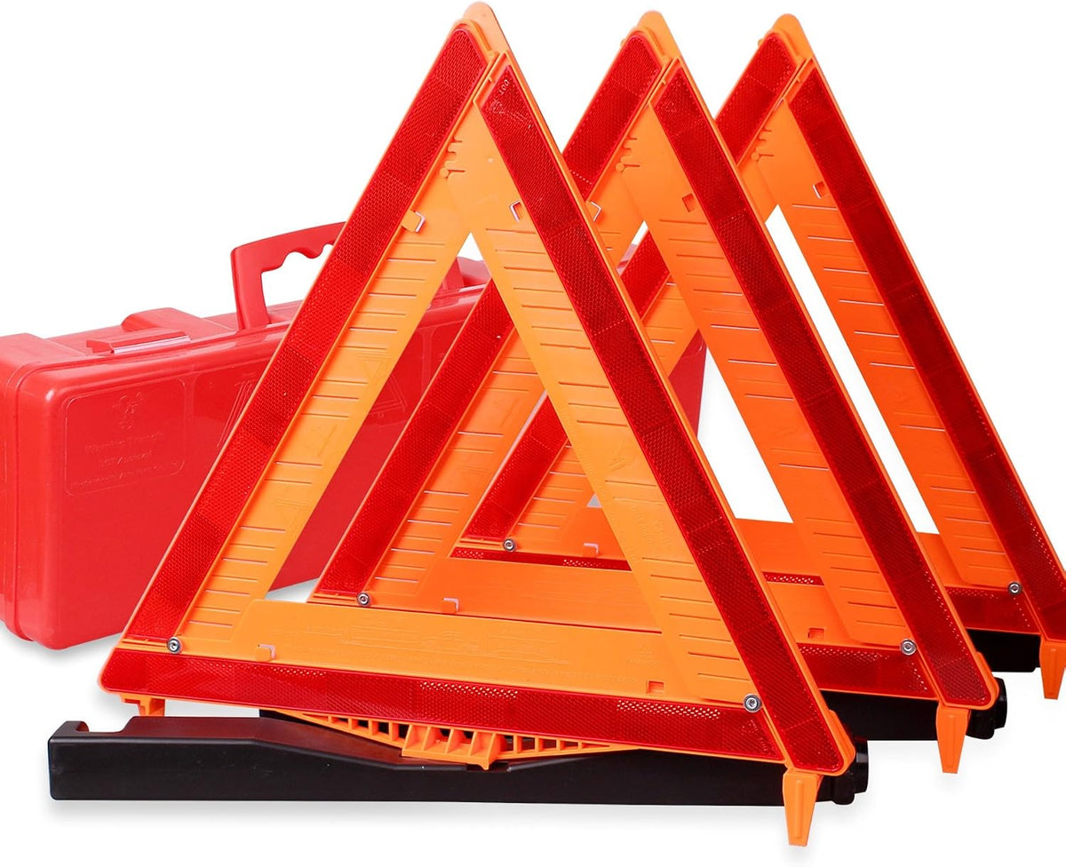 CARTMAN 3PK DOT Approved Foldable Road Safety Warning Triangles