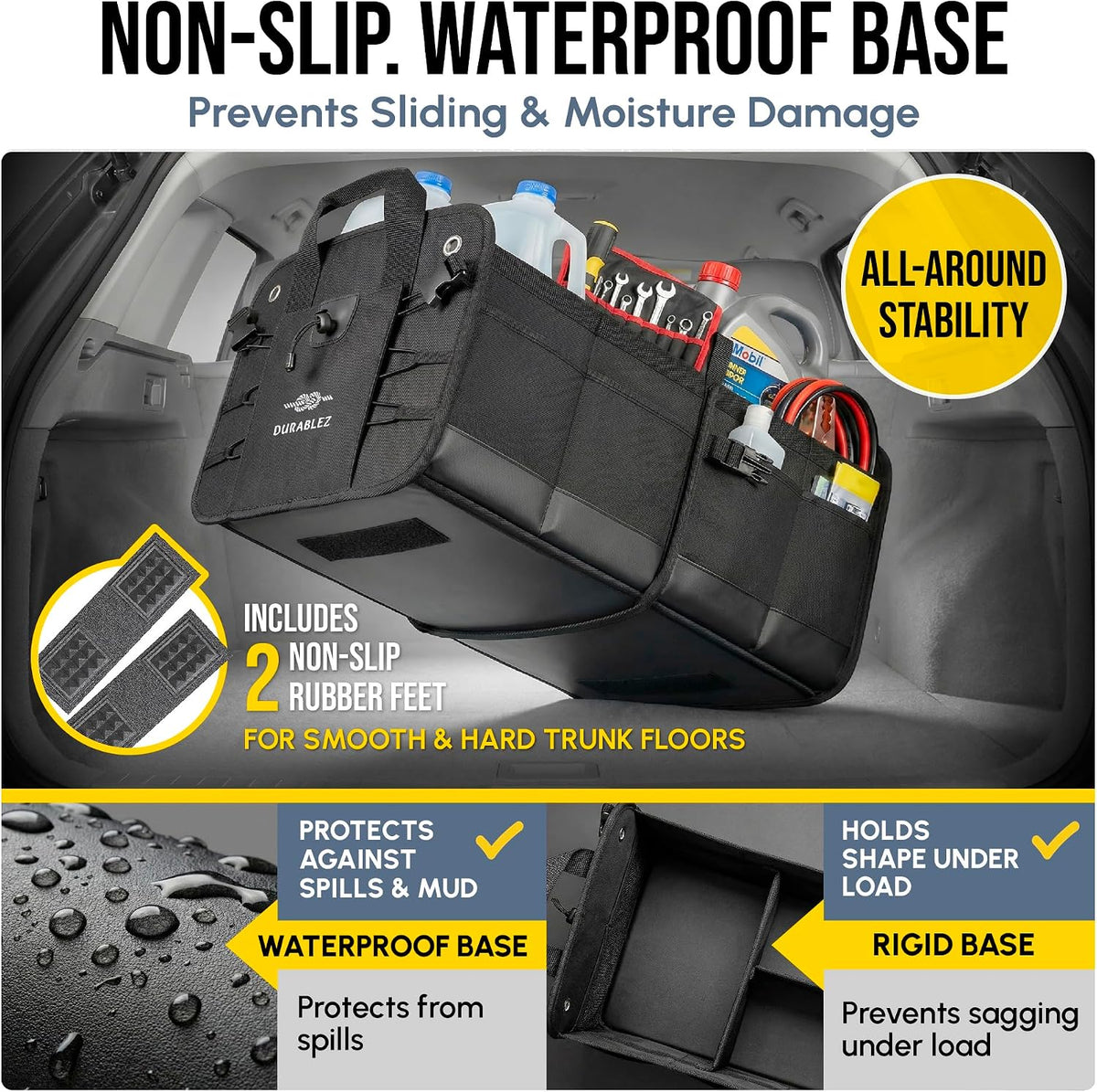 Extra Large Car Trunk Organizer System, Modular & Collapsible, Black