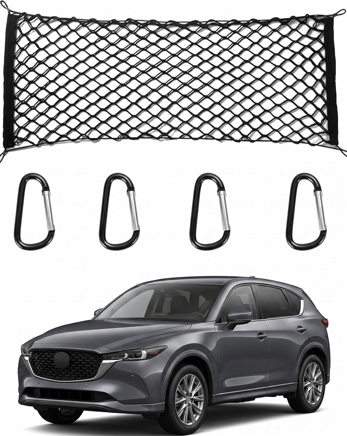 for Mazda CX-5 CX5 Envelope Style Truck Bed Cargo Net - Fits 2013-2024 2025 2026 CX5 Accessories Cargo Net for Pickup Truck Bed - Heavy Duty Carabiners