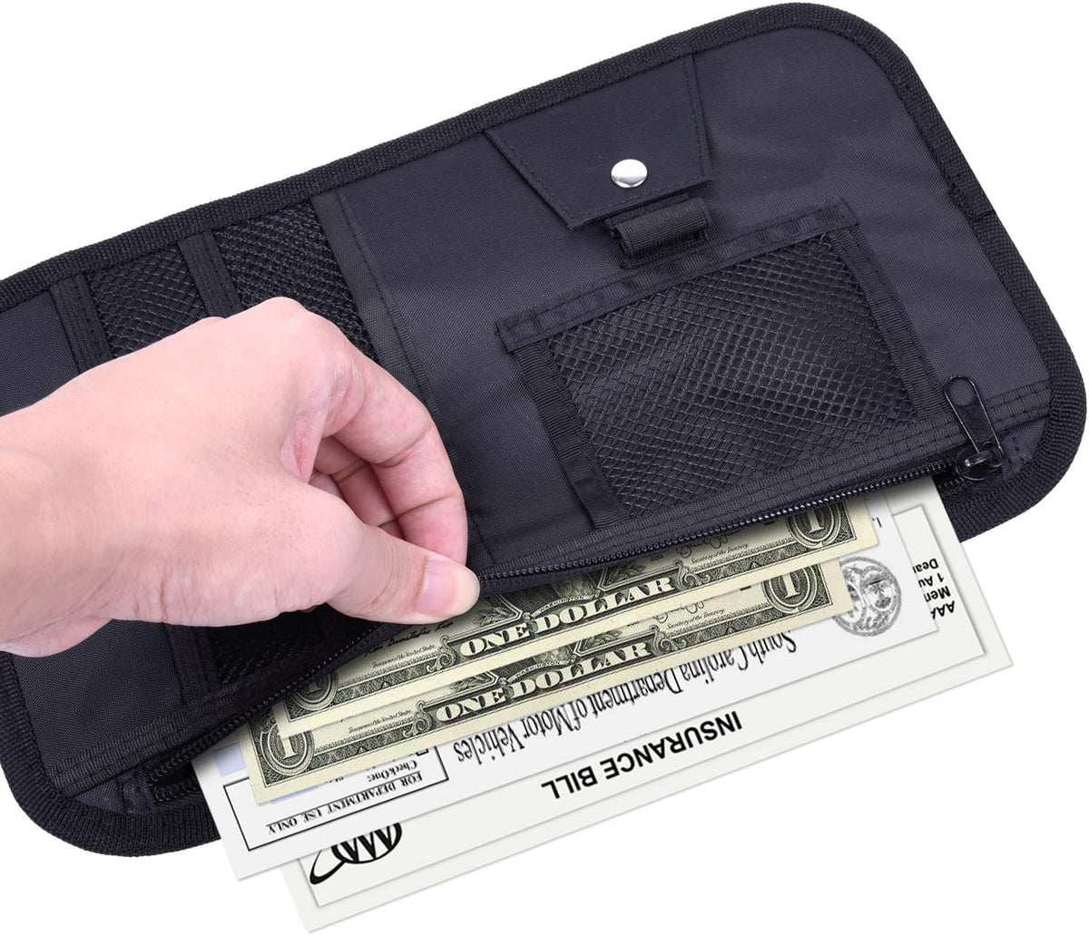 Wisdompro Car Sun Visor Organizer, Registration and Insurance Holder, Black