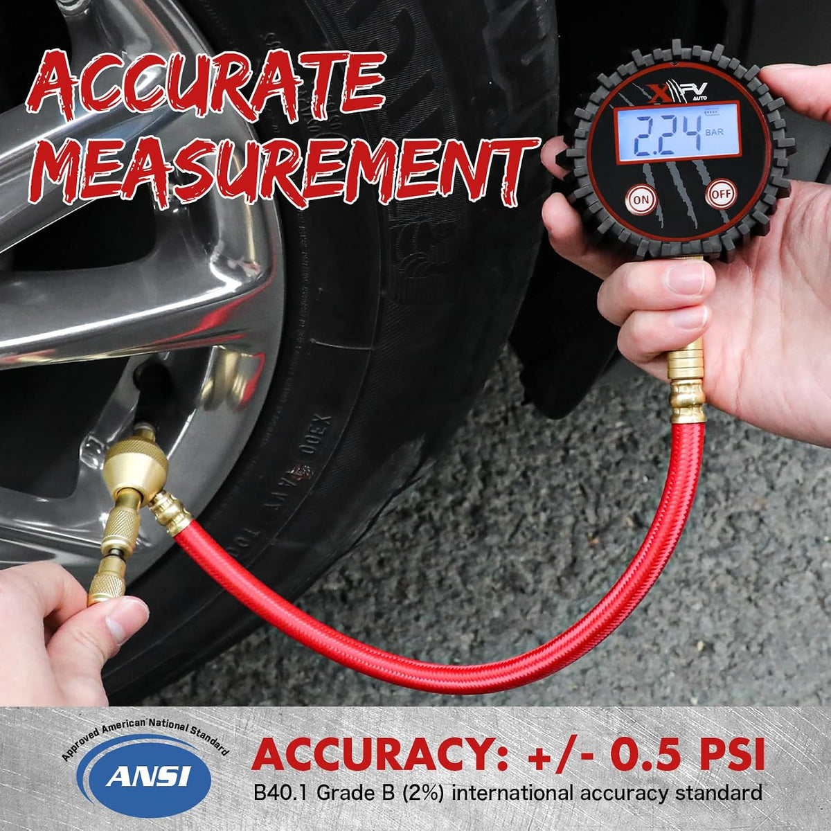 XPV AUTO Digital Tire Pressure Gauges 250 PSI - Professional