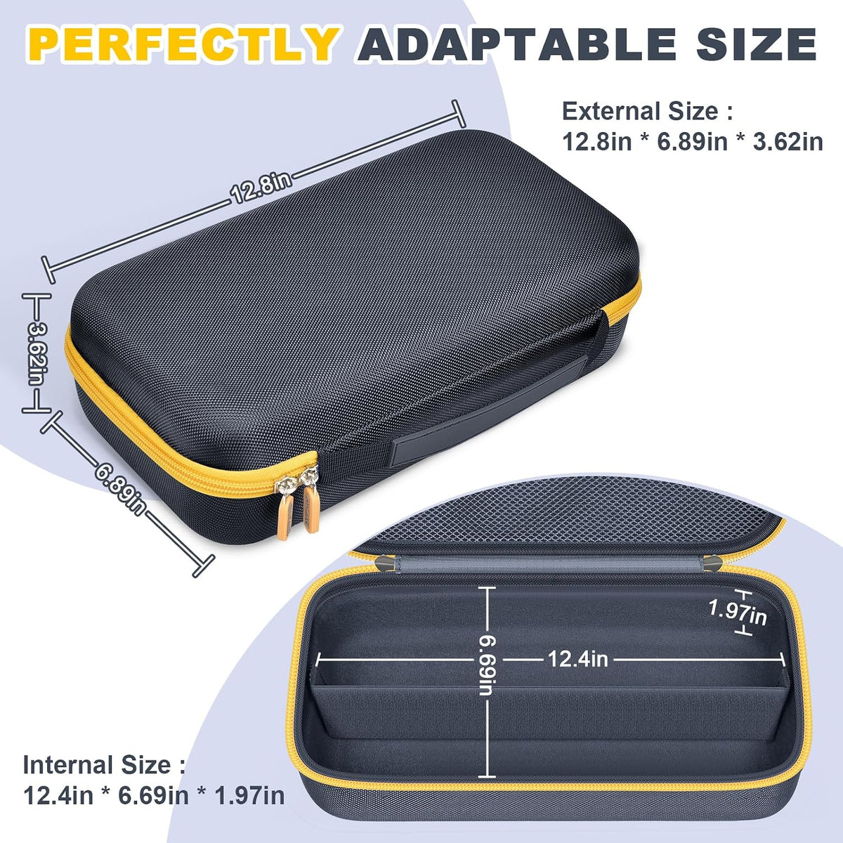 GWCASE Car Vacuum Case Compatible with Fanttik V8/V10 Apex/Mate, Case Only | Removable Divider, Mesh Pocket for Accessories, EVA Shell for Trunk and Garage Storage