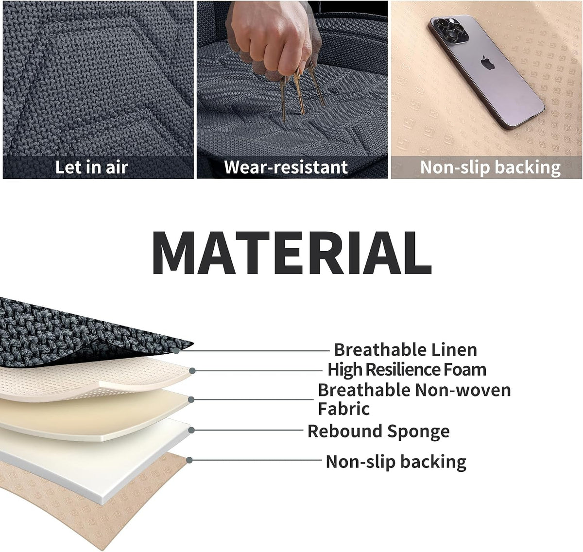 Linen Front Car Seat Covers Cloth Fabric Seat Protectors