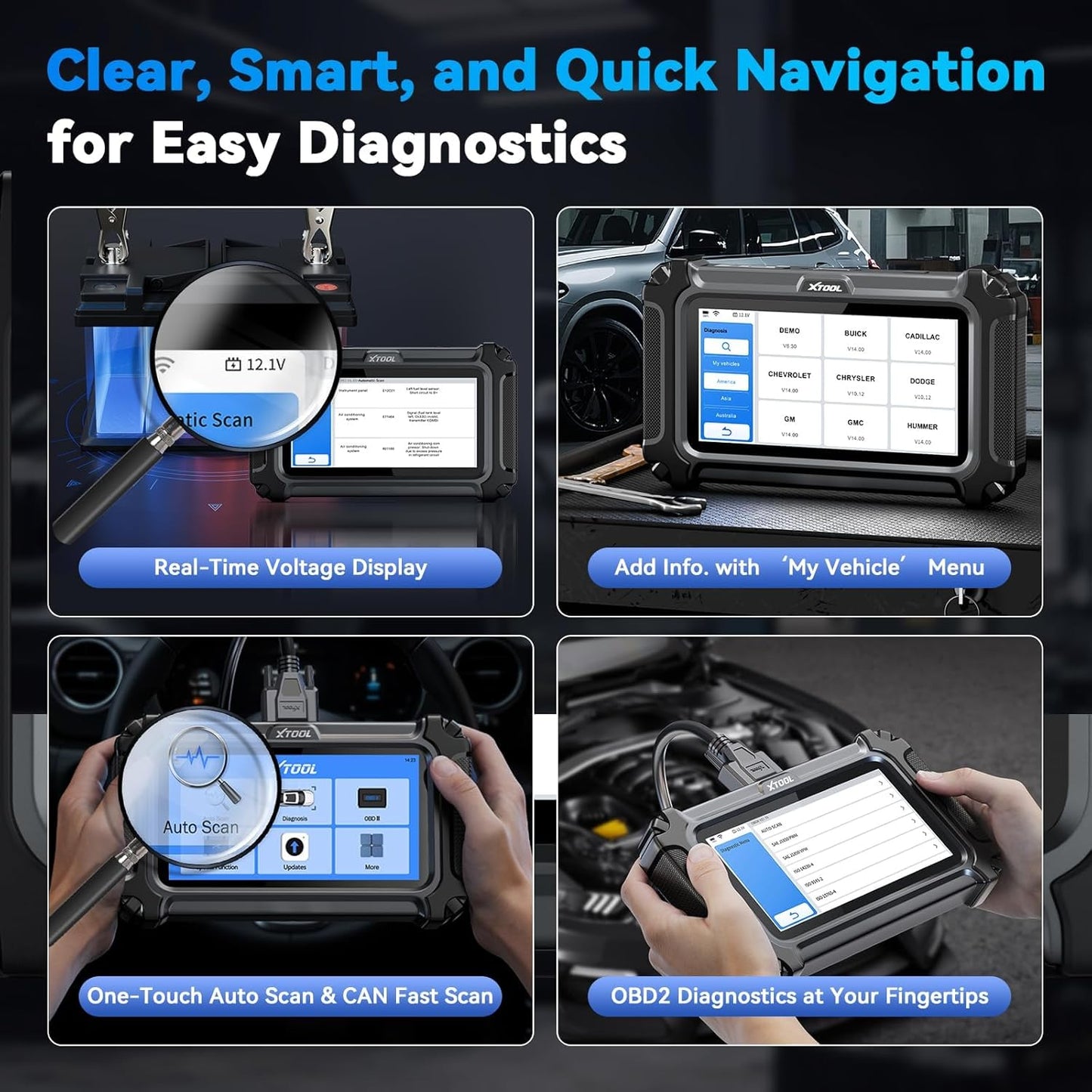 XTOOL D5S OBD2 Scanner, 16 Resets, Car Scanner for Engine ABS SRS Transmission, Crank Sensor Relearn, Throttle Relearn, EPB, Code Reader for Cars and Trucks, CAN FD&FCA Scan Tool, Lifetime Free Update