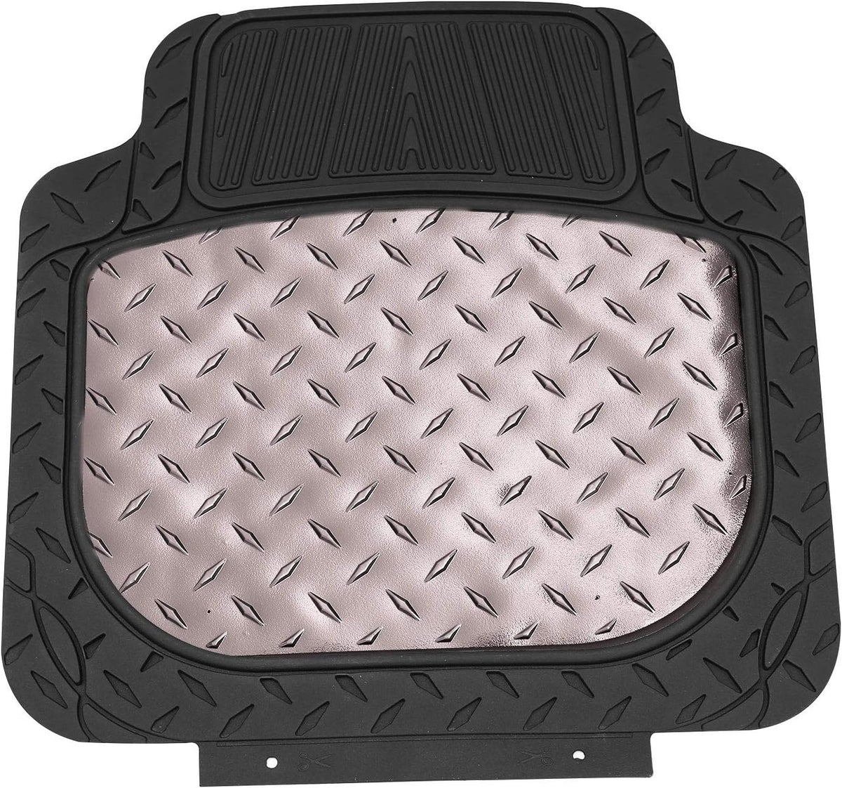 FH Group Automotive Floor Mats - Heavy-Duty Metallic Rubber Floor Mats for Cars, Universal Fit Full Set, Climaproof Floor Mats, Trimmable Floor Mats for Most Sedan, SUV, Truck Floor Mats Gray
