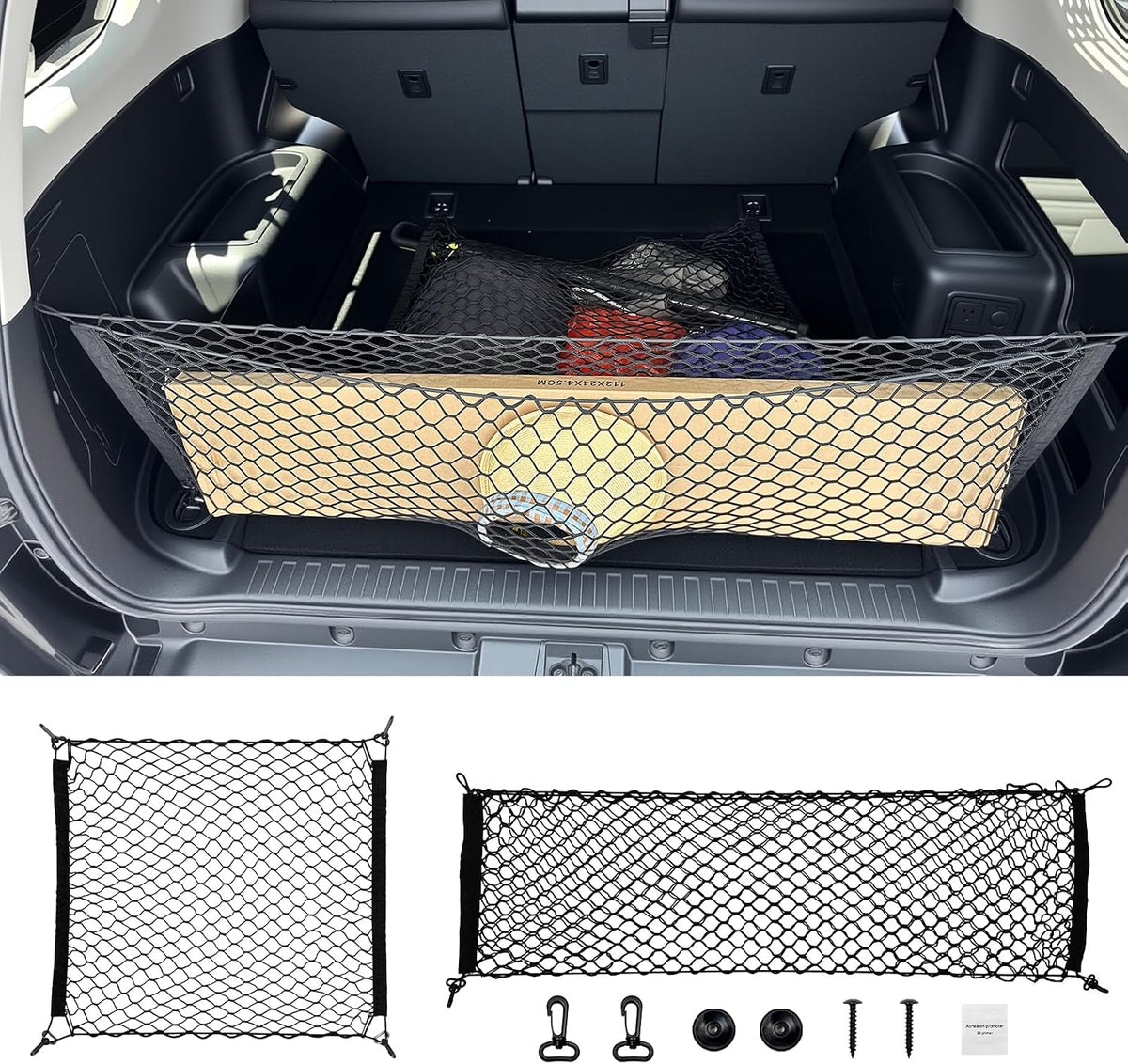 Trunk Cargo Net for 2010-2024 Toyota 4Runner 2 Row Model Only, Trunk Organizer Net Anti-Slip Rear Mesh Cargo Netting for 4 Runner SUV Accessories(Envelope Style)