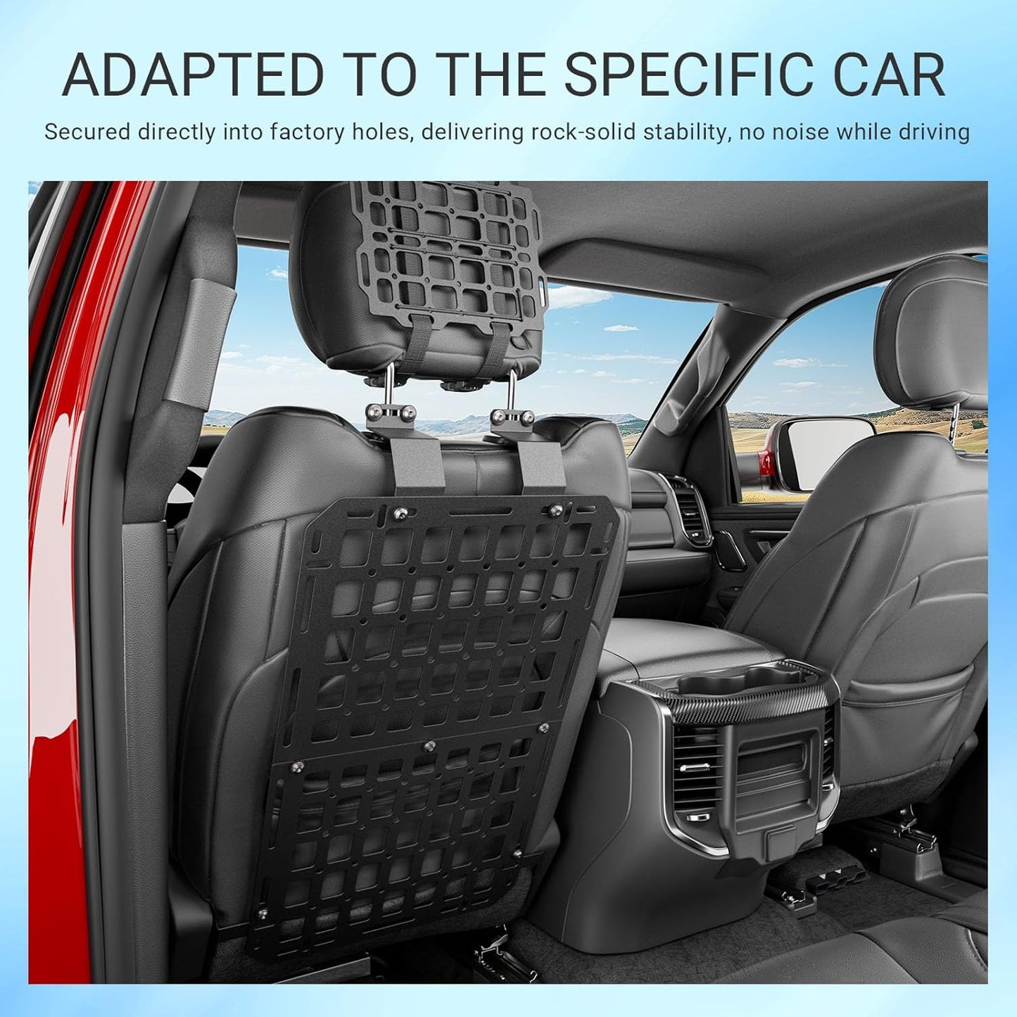 SZYANG Seatback Molle Panel Compatible with 2019-2026 Dodge Ram 1500 Headrest Organizer Molle Panel for 1 Seat Tactical Seat Back Organizers Replacement for 2019-2026 Dodge Ram 1500 Accessories