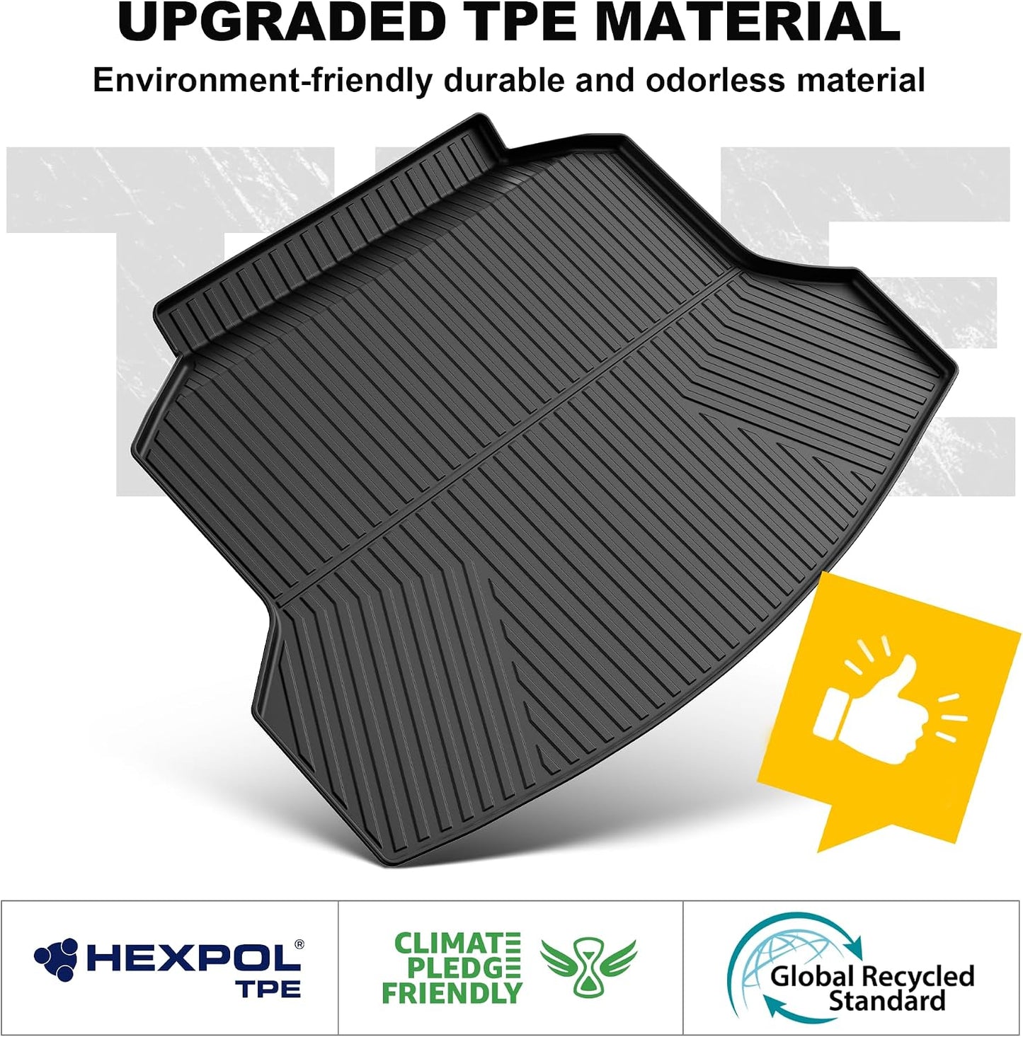 Floor Mats & Cargo Liner Fit for Honda CR-V 2012-2016 LX, SE & EX | All Weather TPE Custom Fit Floor Liner,1st & 2nd Row & Trunk Liner Full Set, Black (Not Fit EX-L & Touring Models)