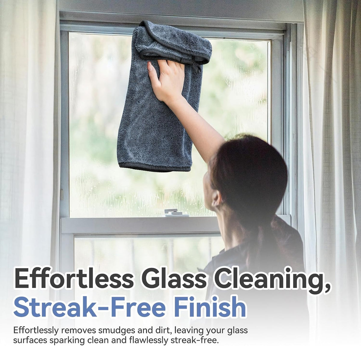 Shiny Cleaning Wipes Shower Cleaning Cloths- 3pcs Super Absorbent Microfiber Bath Towels for Effortless Cleaning of Windows, Bathroom, Car & Home Toilet - Shiny Cleaning Wipes（15.7x23.6in