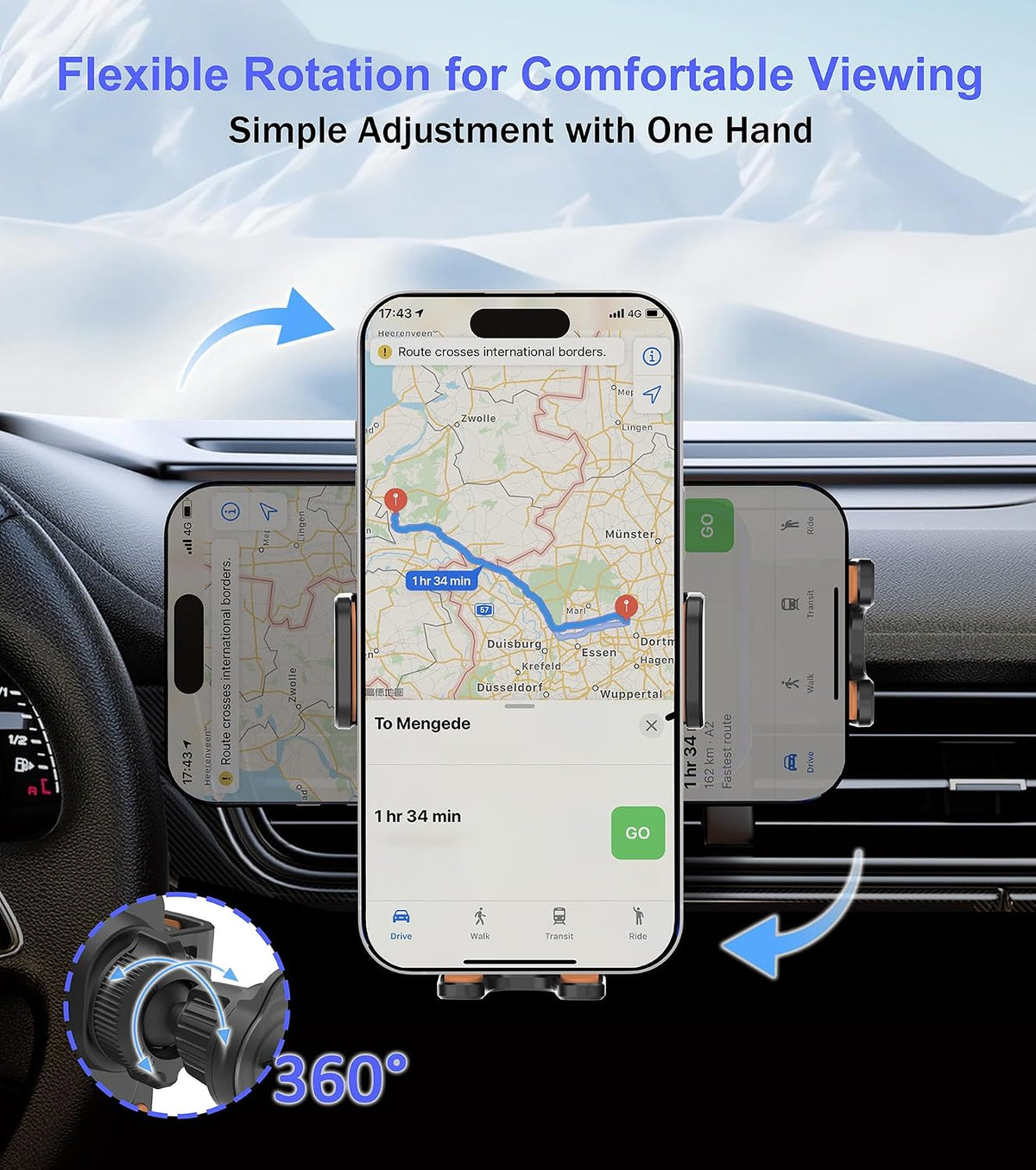 15W Auto-Clamping Wireless Car Charger Mount, Air Vent Cell Phone Holder