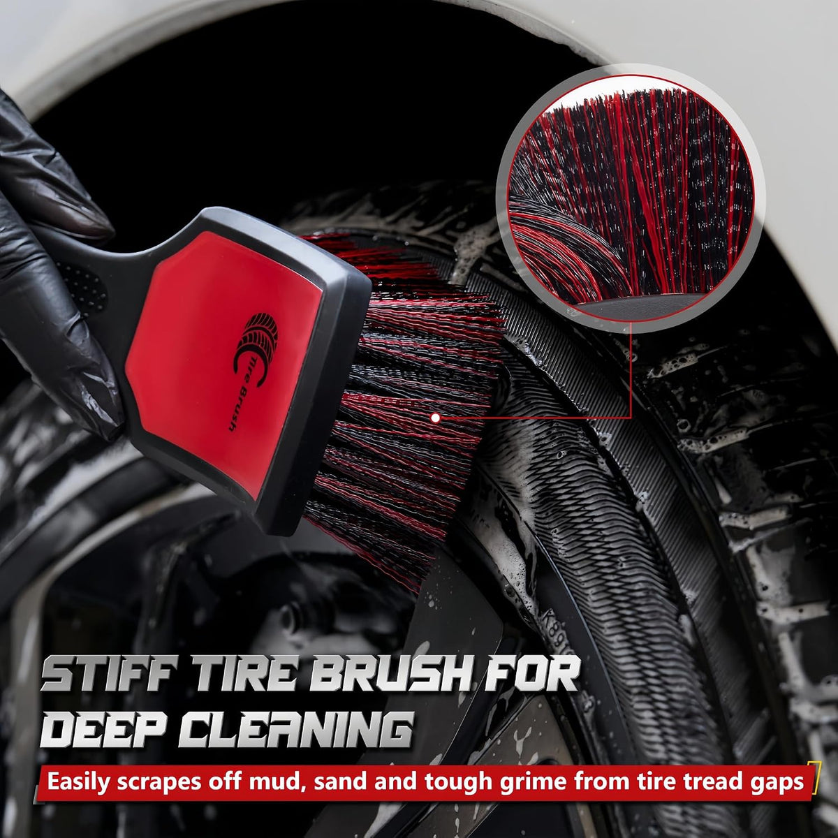 BMLEI Wheel & Tire Brush Set, 2 Pack Car Wheel Brush & Tire Cleaner Brushes
