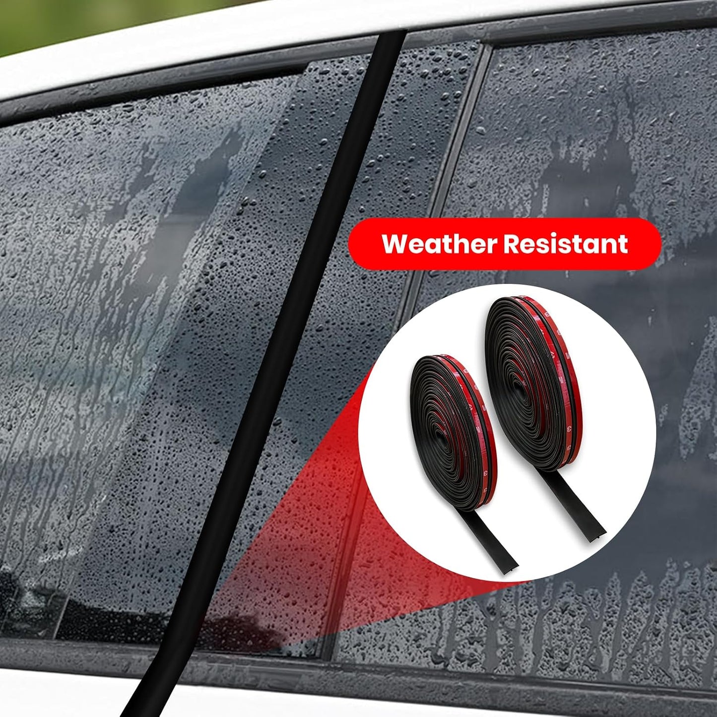 2PCS Windshield Rubber Seal Car Weather Stripping Trim T Shape Sealing Strip for Car Front Rear Windshield (32.8 Feet)