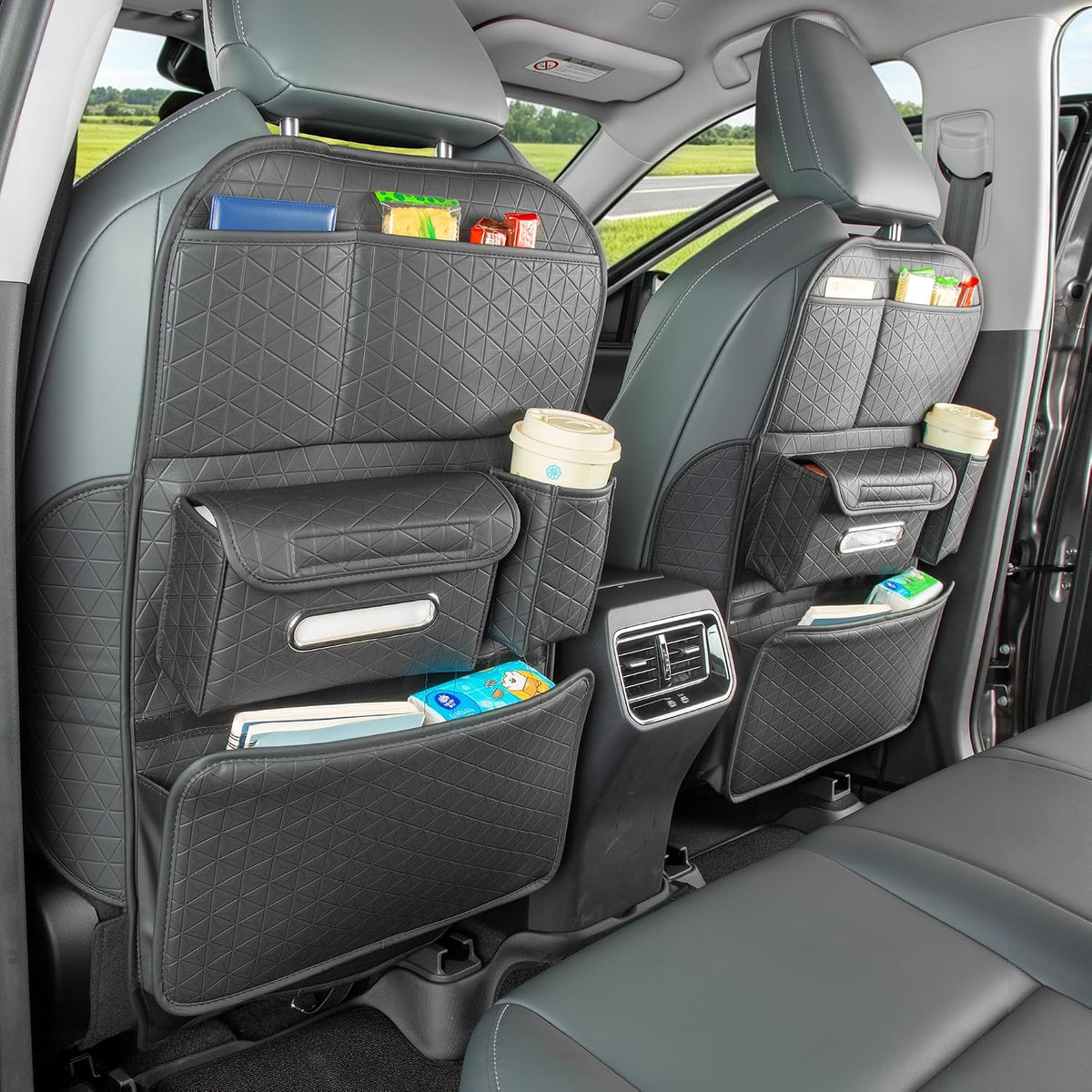2 Pack Backseat Car Organizer with Tablet Tray, Organizer for Kid