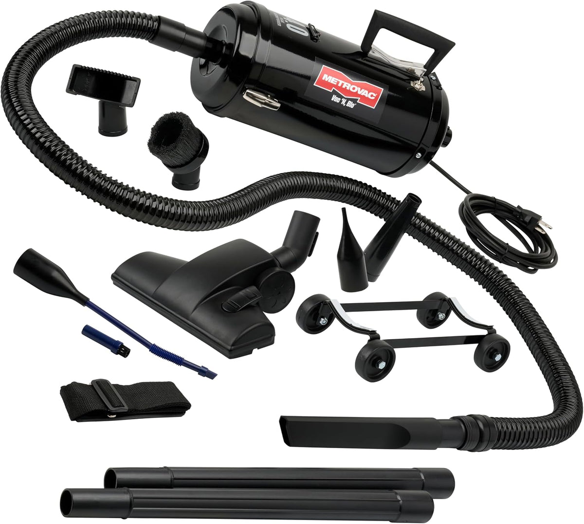 METROVAC Compact Vacuum - Model VNB-83BA, 4.0 Peak HP, All-Steel Construction, 6 Ft Hose, Portable Handheld Design, Blower Function