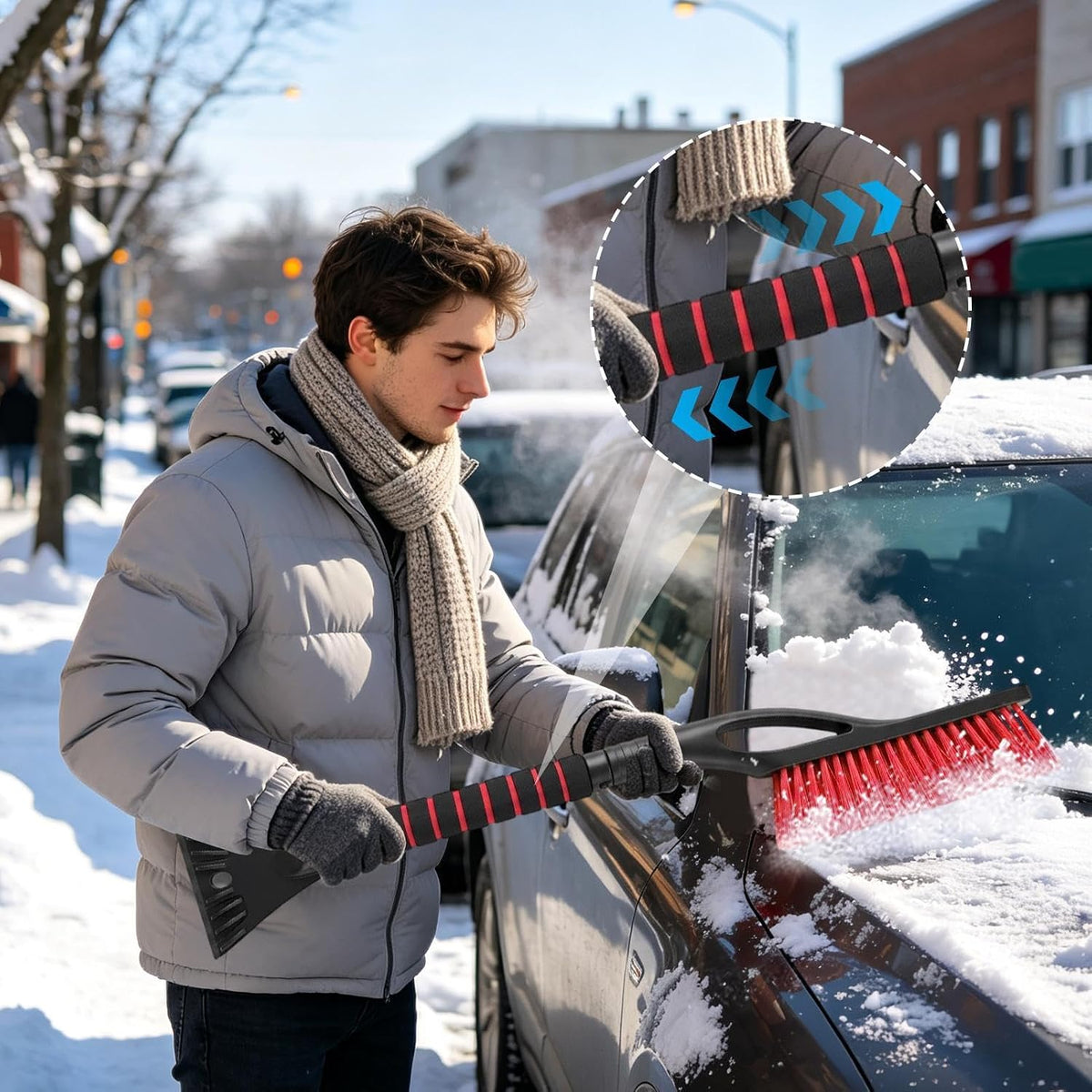 Car Snow Brush and Ice Scraper – No Scratch Auto Windshield Remover