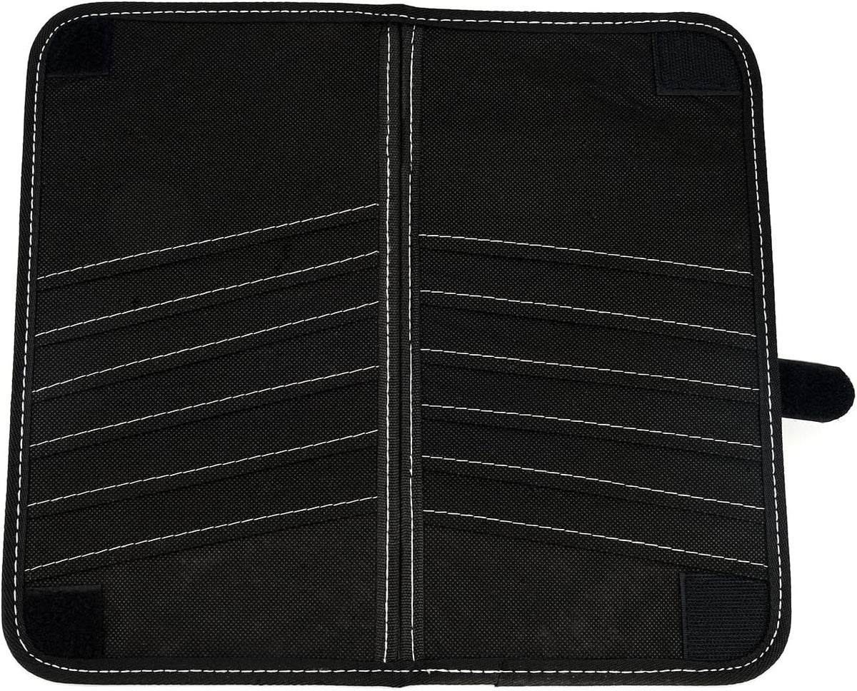 Car CD Holder Storage Case, Car Truck SUV Visor Organizer with Free Napkins, Personal Belonging and Registration, Document, Ticket Storage Pouch and 14 Pocket CD