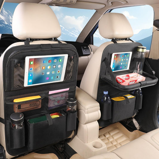 Car BackSeat Organizer,2 Pack for Kids Car Organizer Kick Mats Kick Mats Back Seat Protector with Touch Screen Tablet Holder, for Kids, Car Travel Accessories, (2PACK)