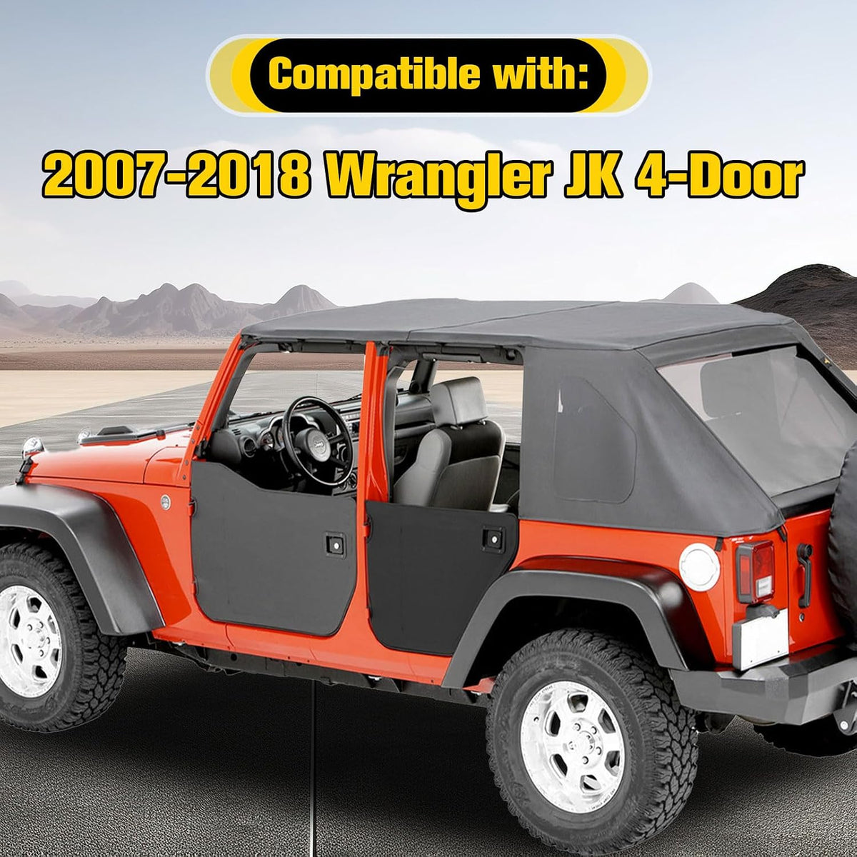 Door Sill Guards Protectors for Jeep Wrangler JK JKU 2007-2018 4 Door