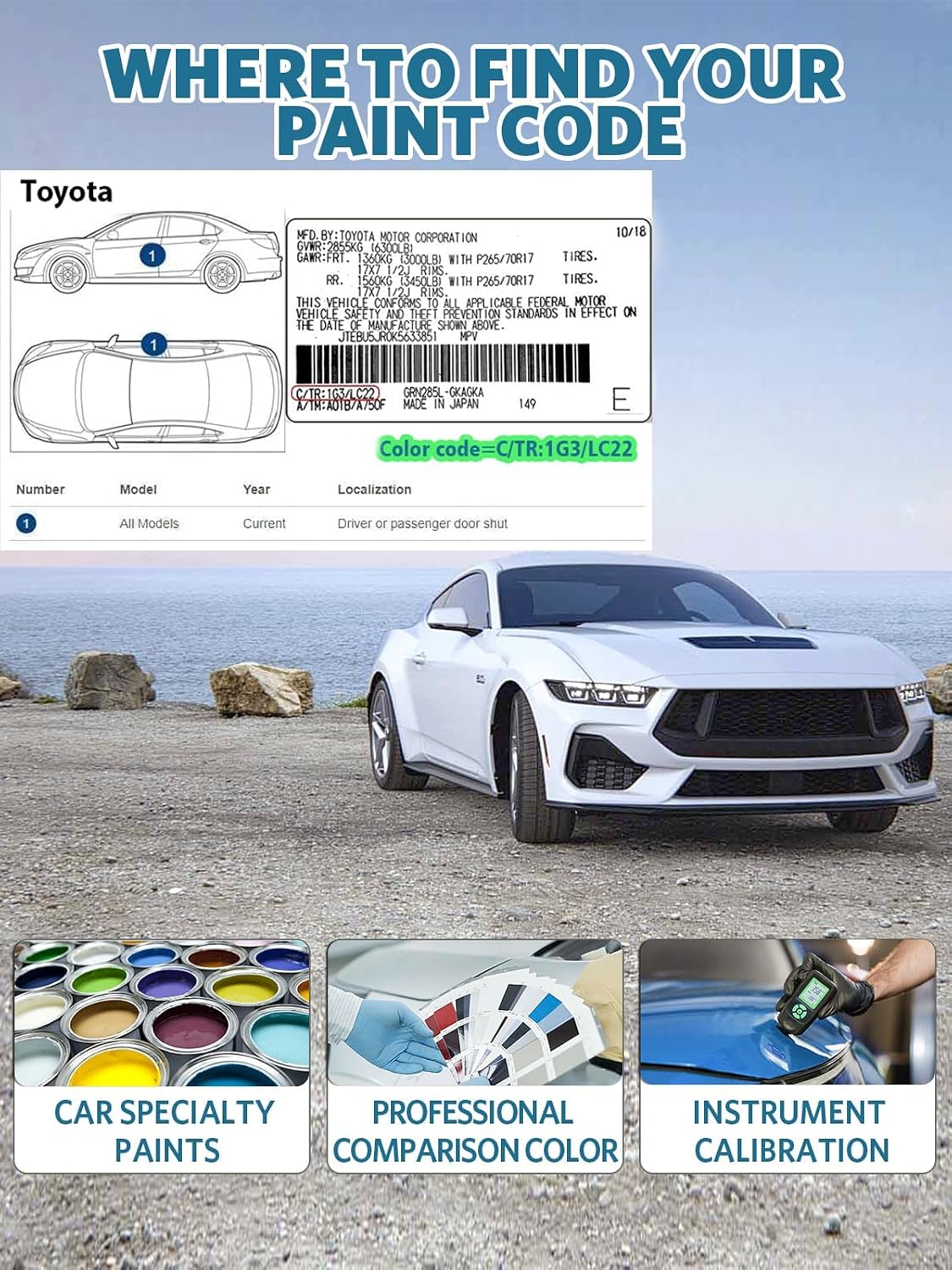 1F7 Classic Silver Metallic Car Touch Up Paint for Toyota, Color Match Auto Paint Repair Pen,Professional Car Scratch Repair Remover Pen Quick Drying, Easy to Use and Fix