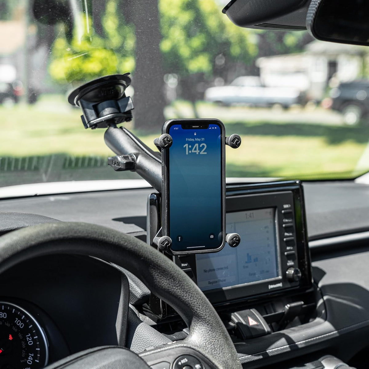 RAM MOUNTS X-Grip Large Phone Mount with Long Arm Twist-Lock Suction Cup