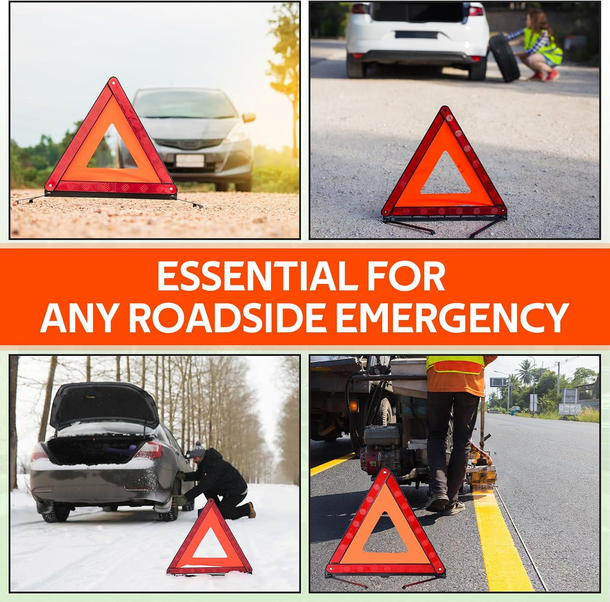 MYFULLY 2-Pack Emergency Warning Triangle with Reflective Safety Vest