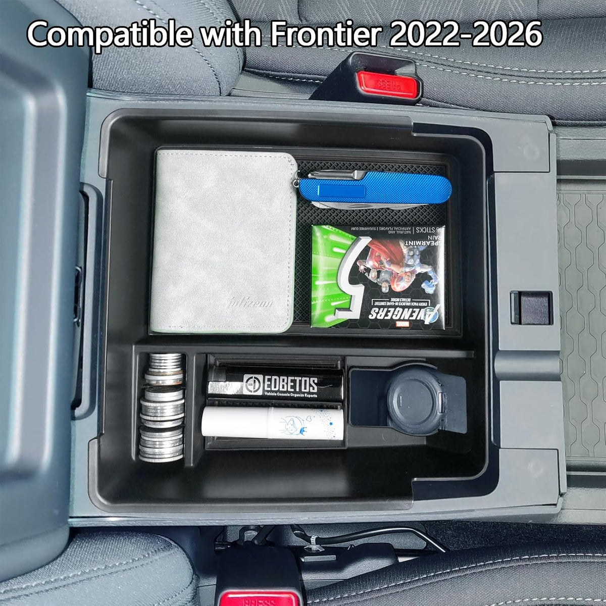 Center Console Organizer Tray for 2022-2026 Nissan Frontier Armrest Storage