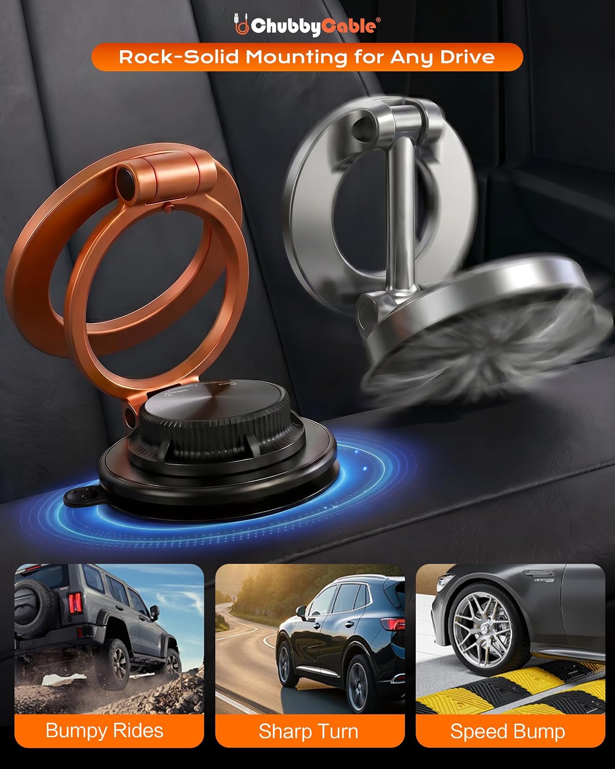 ChubbyGrip AirVac Vacuum Magnetic 360° Adjustable Phone Mount