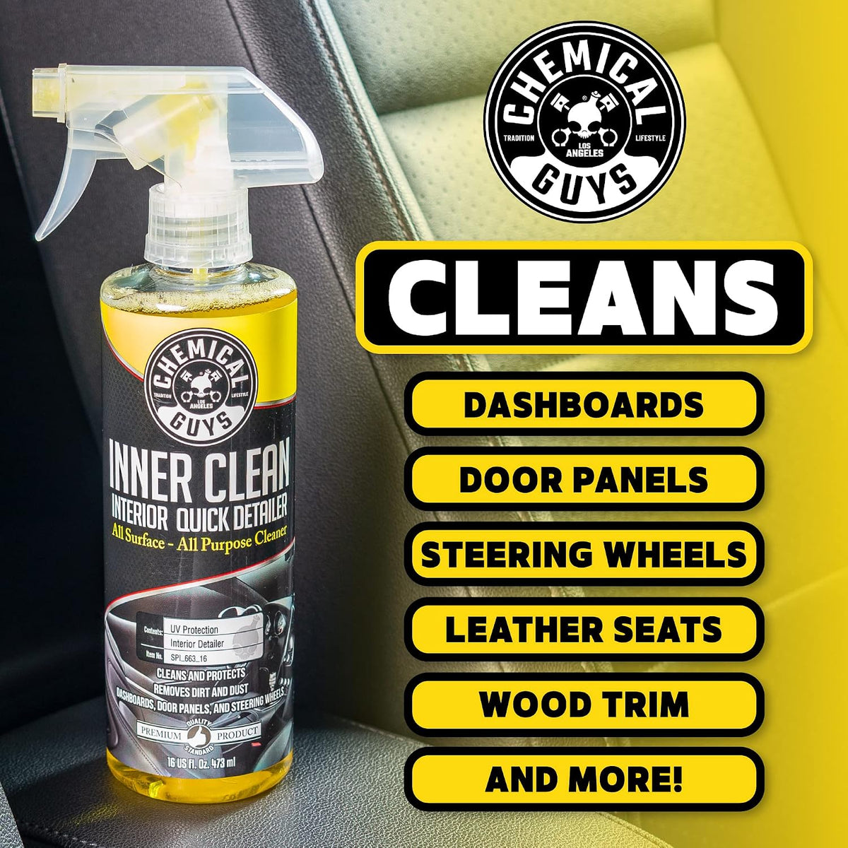 Chemical Guys, InnerClean Interior Quick Detailer & Protectant Spray, 16 oz