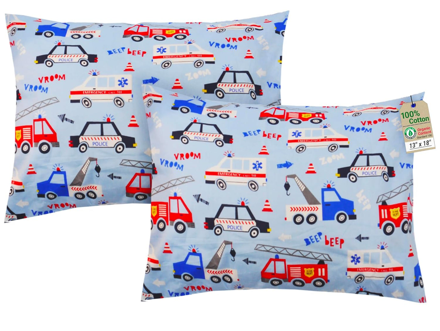 ZPECC Toddler Pillow with Pillowcase 2 Pack - 13x18 Organic Cotton Hypoallergenic Kids Pillow, Baby Essentials for Travel Crib Daycare Stroller (Intended for Age 2 and up) Car