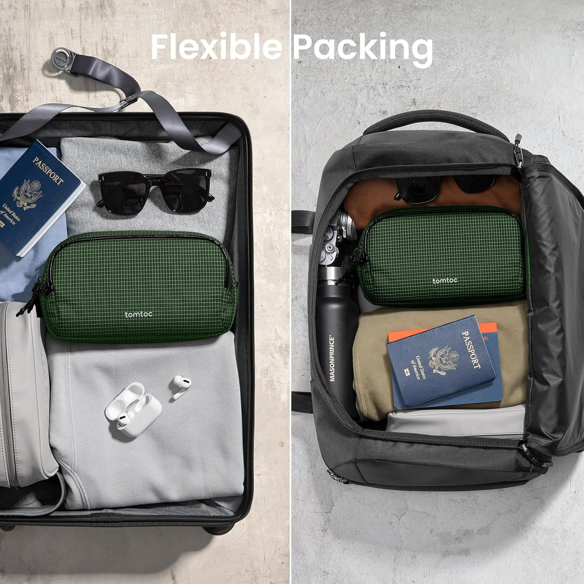 tomtoc Electronic Organizer Travel Case Performance, Dual Compartment Bag