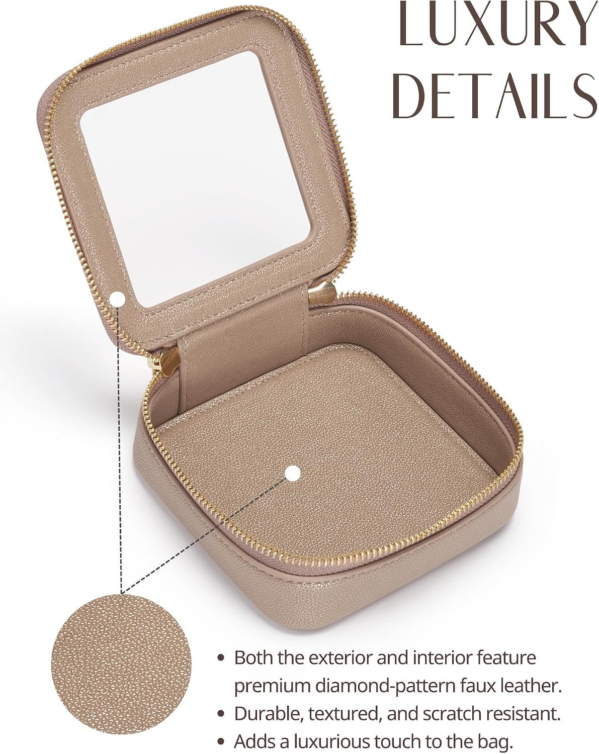 Popvibe Small Makeup Pouch Clear Makeup Bag for Purse Travel Mini Bag for Women for Essentials Cute Cosmetic Case Traveling Small Toiletry Bag Portable Mini Pouch for Car Organizer Bag Gold
