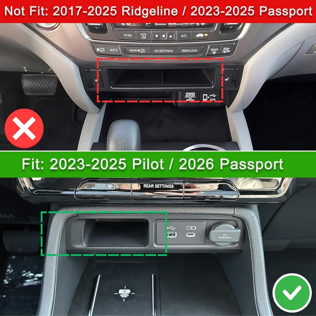 Upgrade Center Console Organizer for 2023-2025 Honda Pilot & 2026 Passport