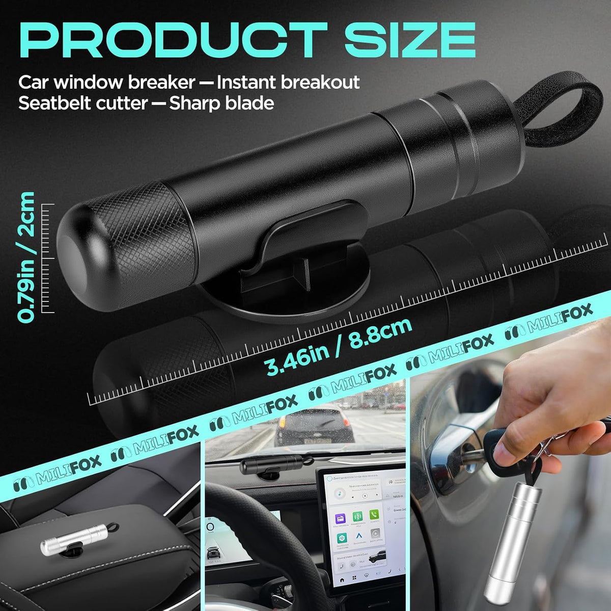 Window Breaker Seatbelt Cutter, Car Safety Emergency Escape Tool