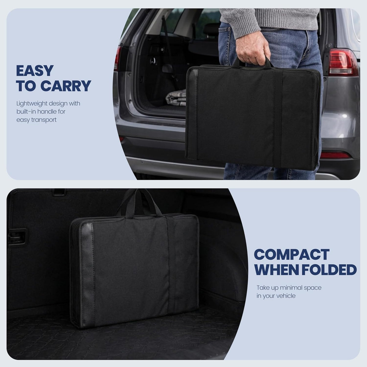 Foldable Car Back Seat Extender for Sleeping, Rear Seat Mattress Extension Plate, Portable Car Bed Platform for Camping & Road Trips, Expands Trunk Space, Fits Most Cars & SUVs