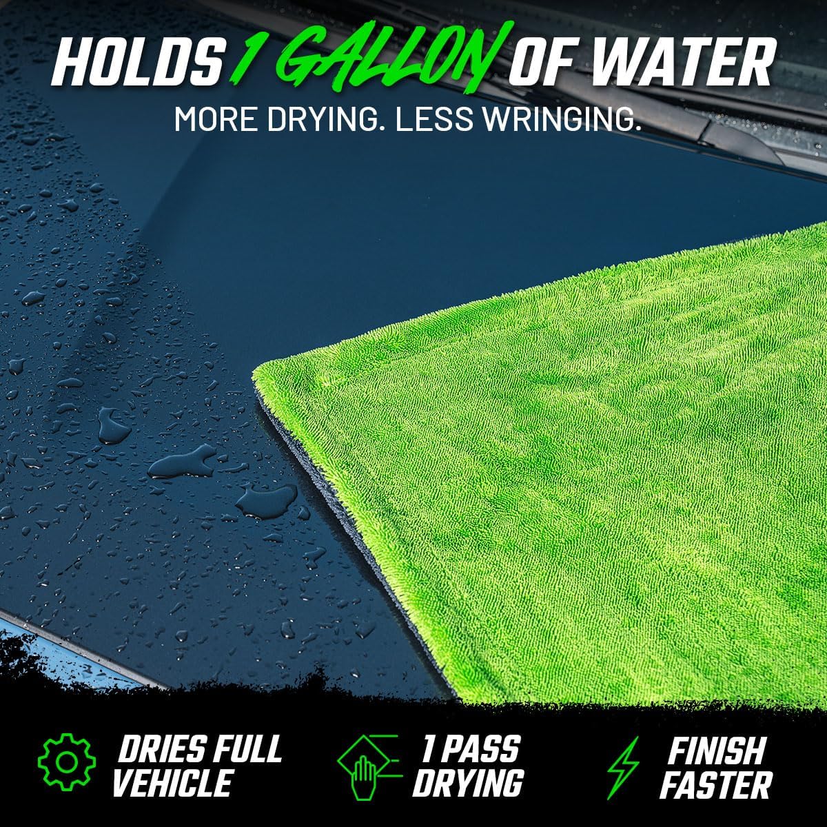 Slick Products Mega Car Drying Towel - 1400 GSM Twisted Loop Microfiber