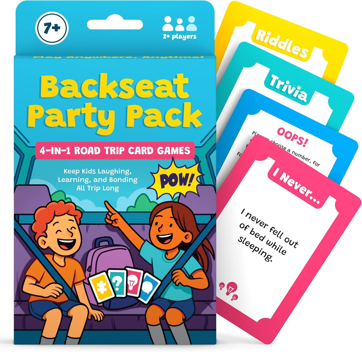 WELL BALANCED Road Trip Games for Kids Travel Essentials, Trivia, Riddles, Car Activities Must Haves for Ages 7+
