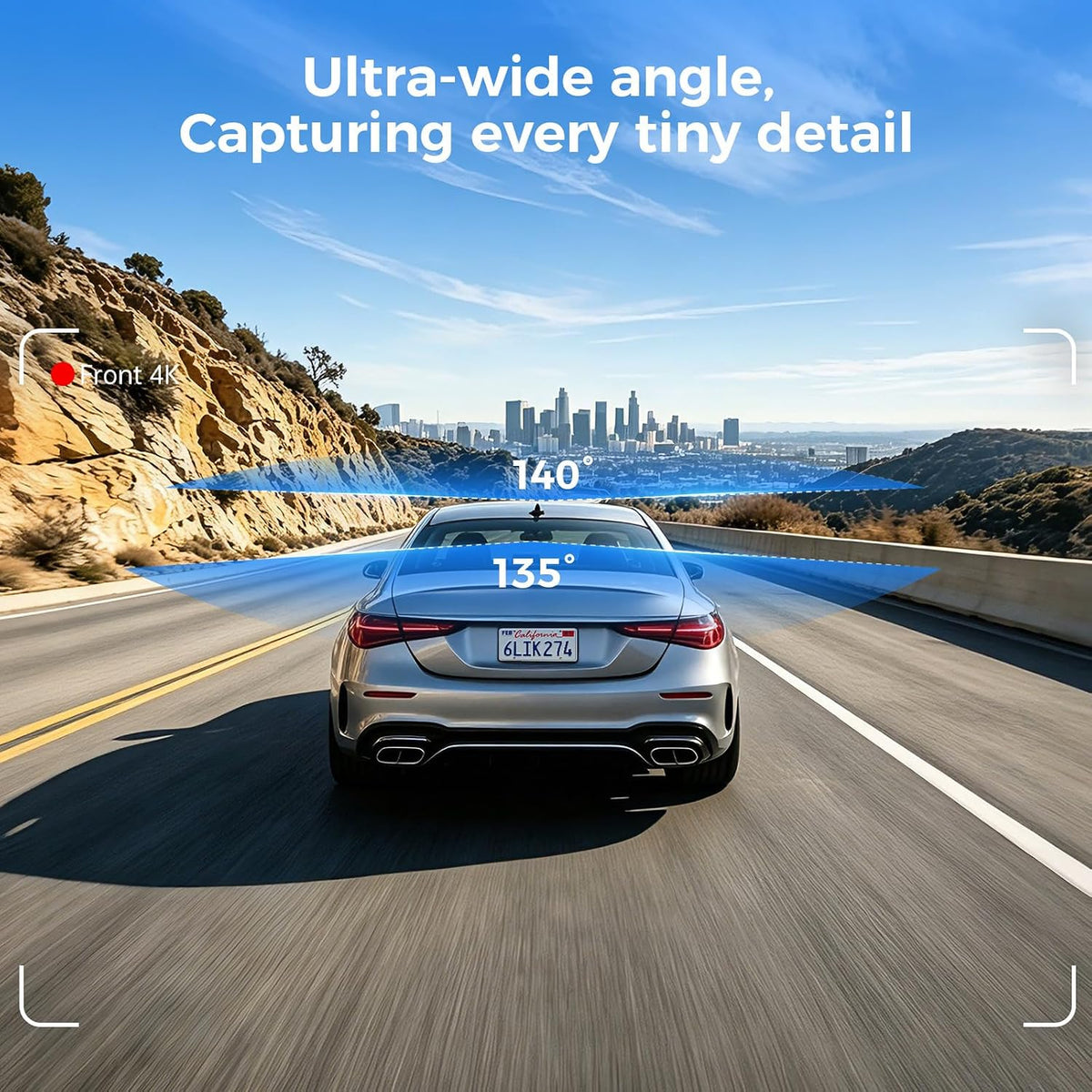 4K+4K Front‑Rear Dash Cam, 3.6" IPS Touch Screen, Sony STARVIS Image Sensor