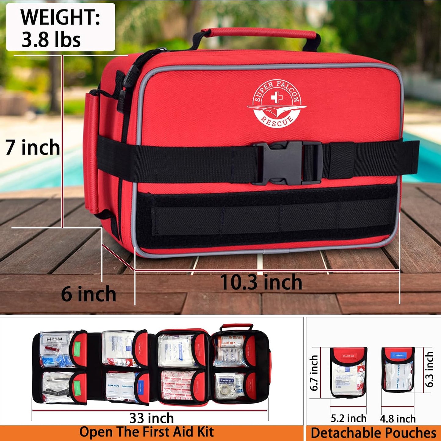 418-Piece First Aid Kit for Home, Travel, Camping, Hiking & Outdoor Emergencies, Tear-Resistant Survival Kits for Business, Vehicle & School, Multi-Use Emergency Medical Supplies
