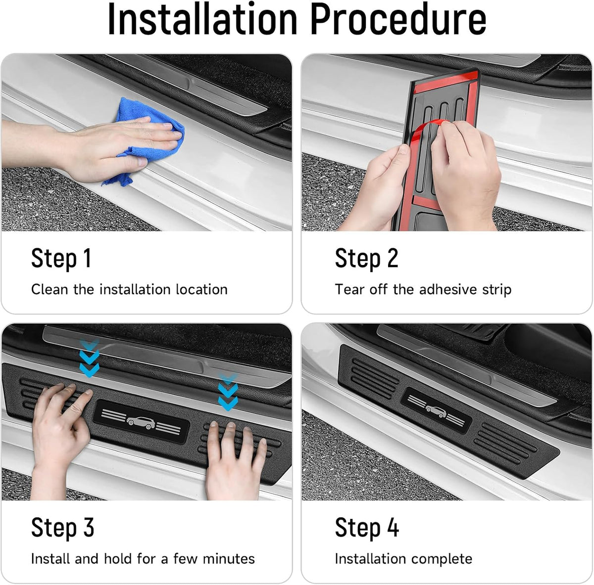 ZZEQYG 4 Pcs Door Sill Protector for Jeep Grand Cherokee (Not for L Model) 2011-2021 Accessories ABS Material Door Sill Guards Trim