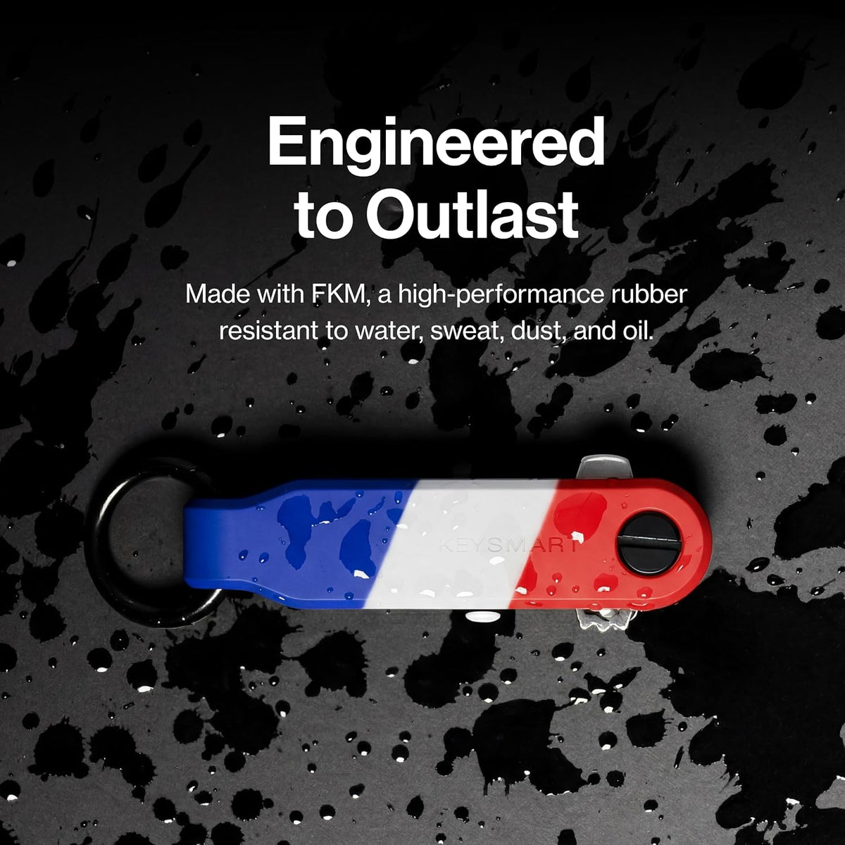 KeySmart Loop - Keychain Key Holder, FKM Silicone, Compact Key Organizer for Key Chain, Clutter-Free Compact EDC Key Chains