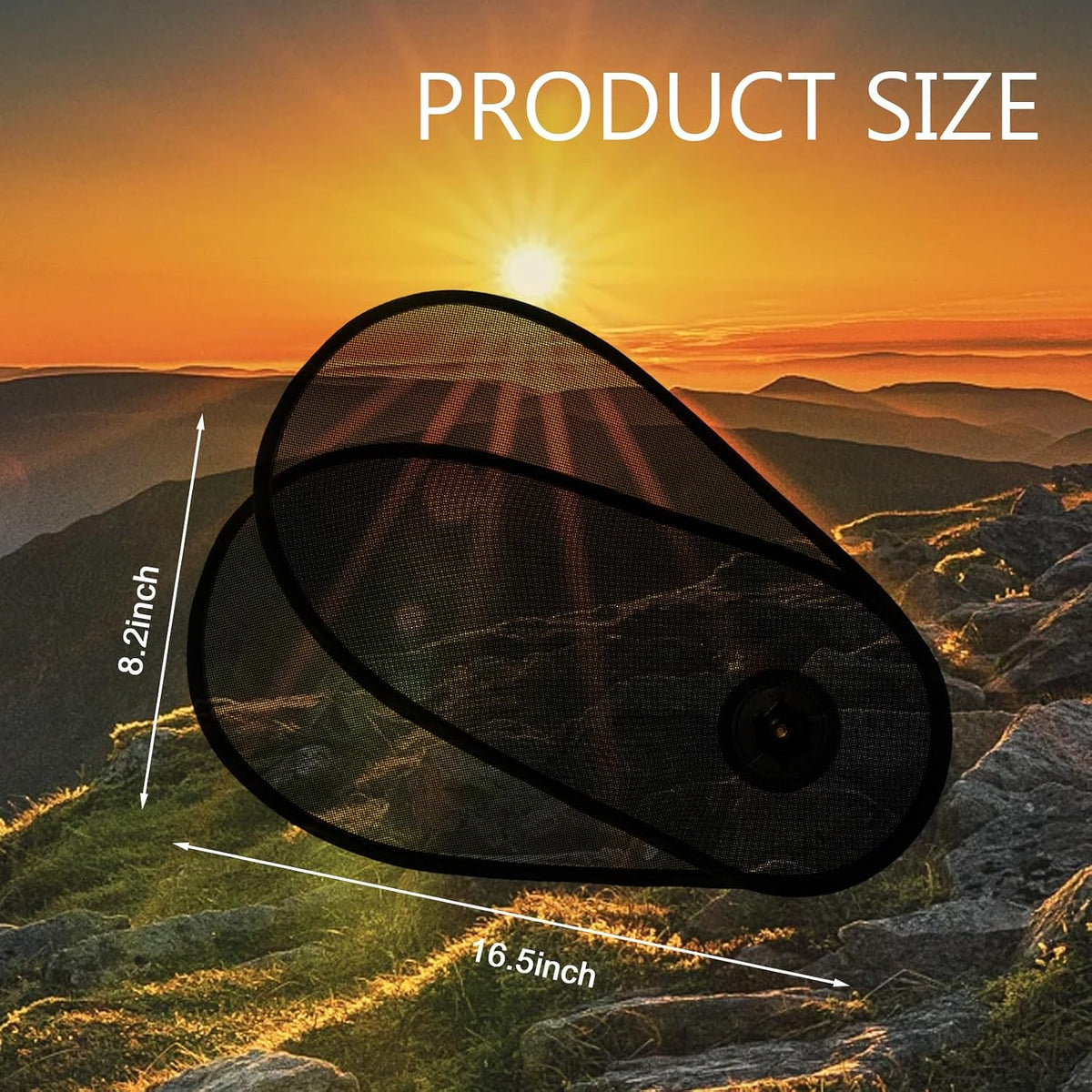 2PCS Car Shades for Side Windows, Adjustable & Rotatable Side Window Sun Shade, Baby Safe Car Windshield Sun Visor, Sun Blocker, Heat & Glare Protection, Universal Fit for Most Cars (Black)