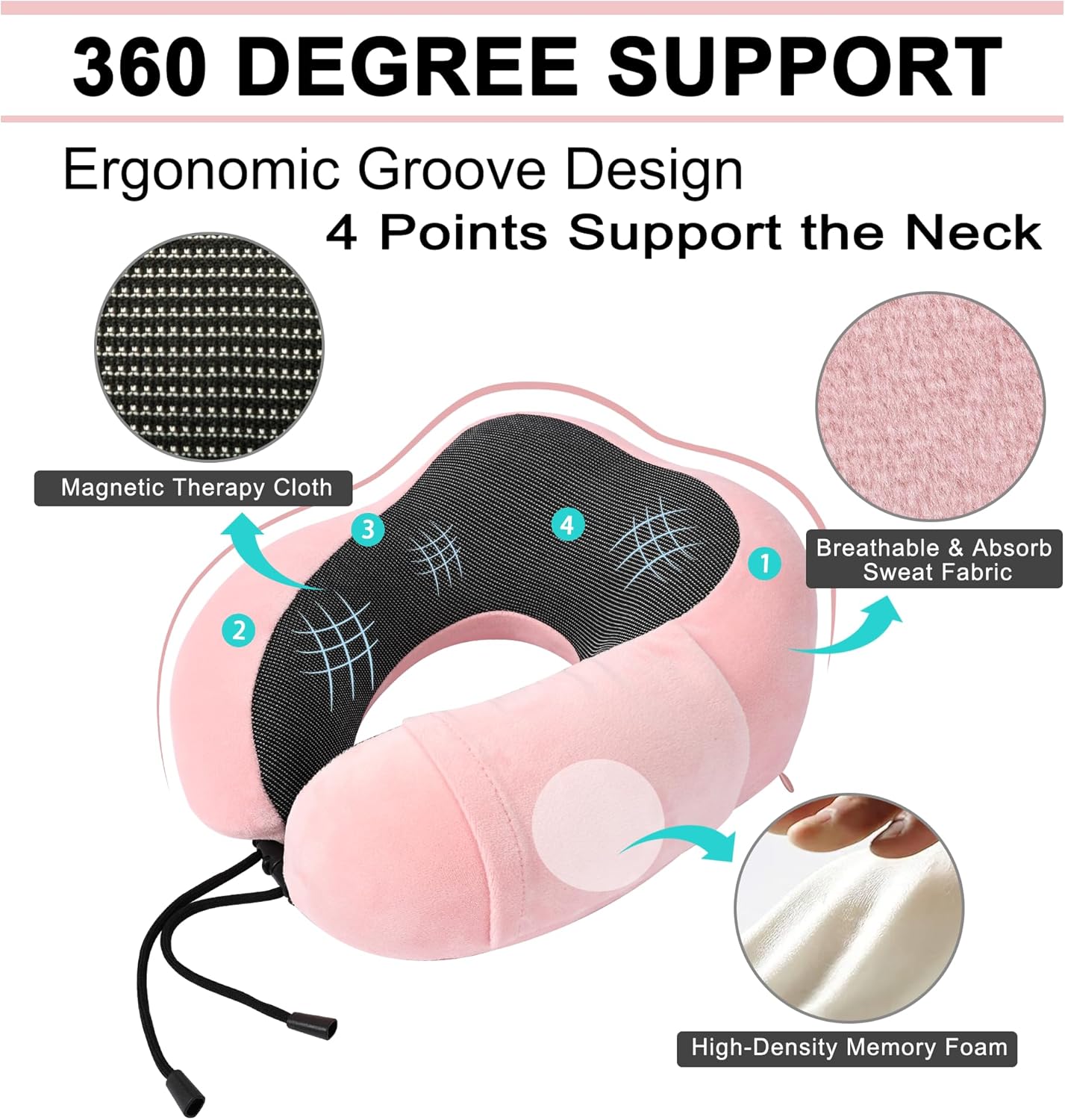 urnexttour Travel Pillow and Blanket Set Neck Pillows Travel Essentials with Sleep Mask for Airplane Car Memory Foam Pink
