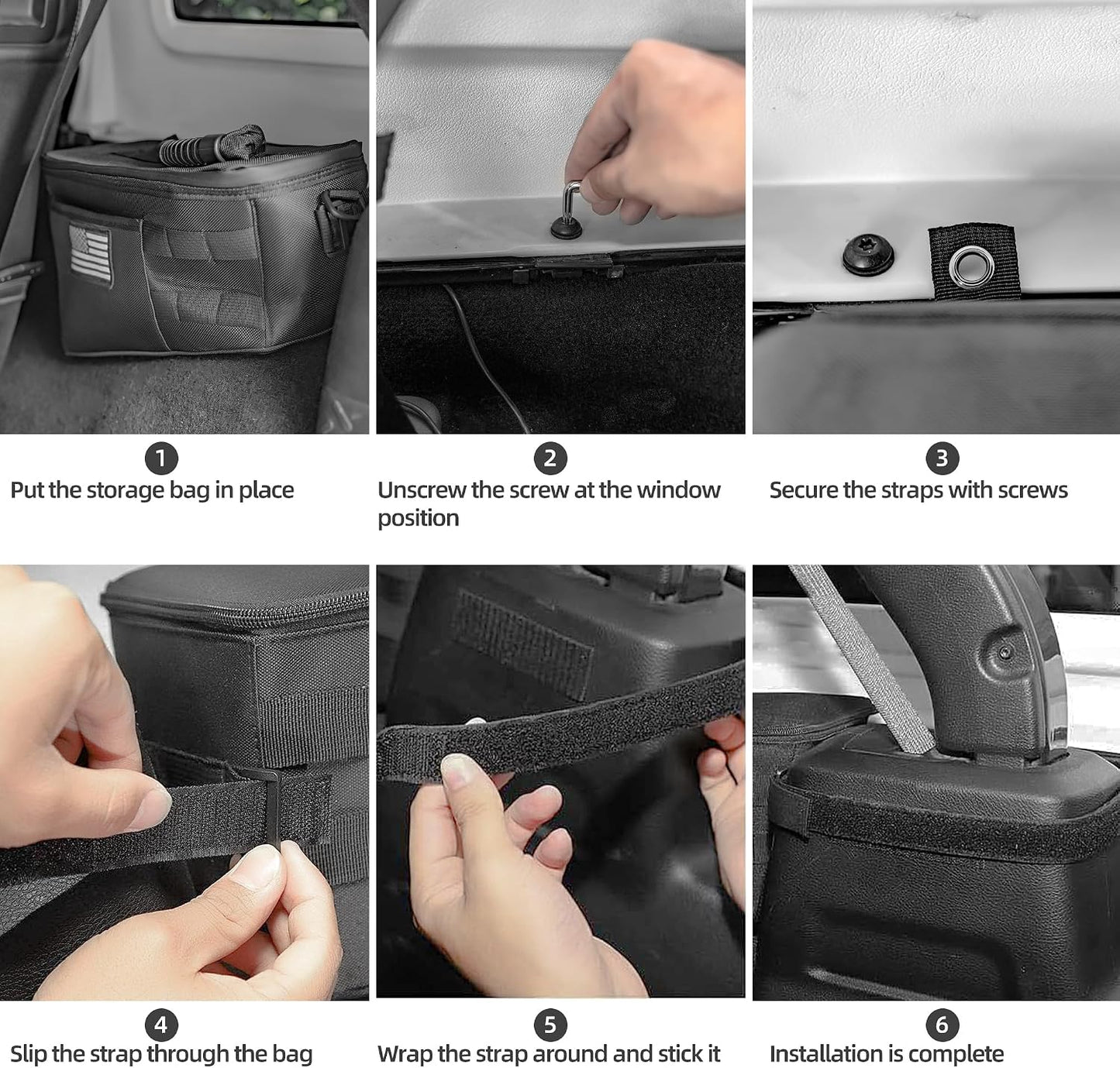 Door Storage Bags Compatible with Wrangler JK TJ LJ & Unlimited 2007-2017 4 Doors Tools Bag Wrangler Storage Bag Trunk Organizer Wrangler Interior Accessories(2-Pack)